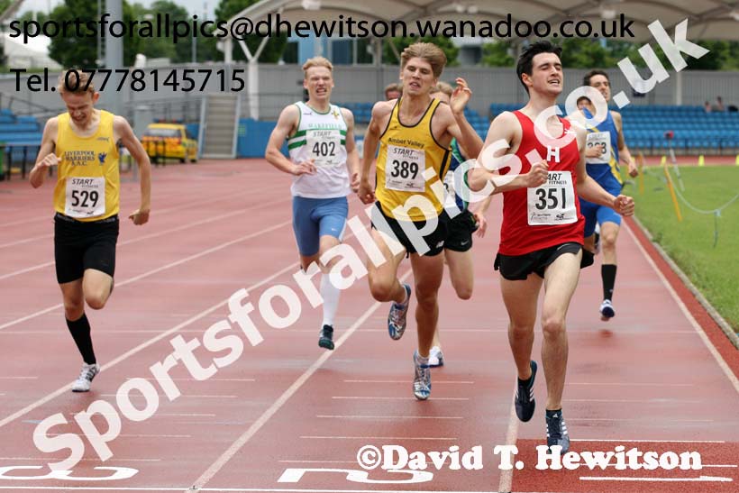 Mens under-20s 800 metres, Northern Championships, Sport City, Manchester. Photo: David T. Hewitson/Sports for All Pics